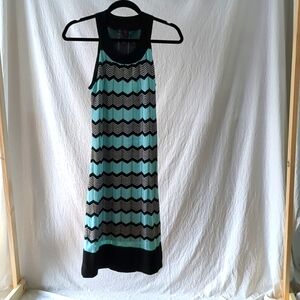 Wrapper Chevron Striped Sleeveless Sweater Dress Size M